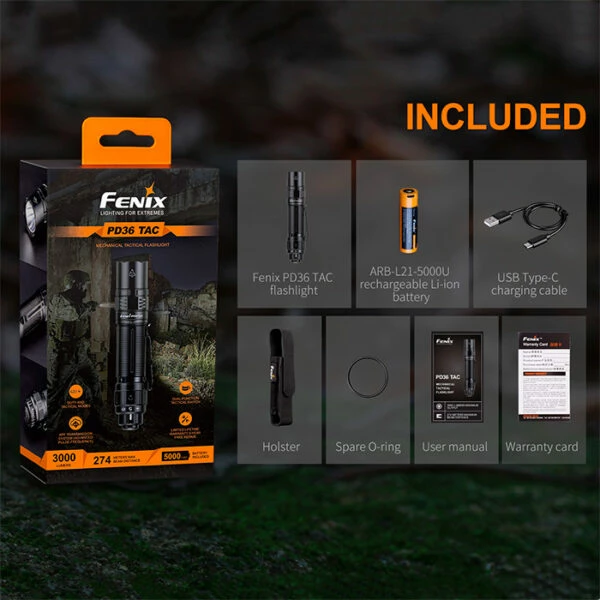 Buy ⌛ Automotive Repair Flashlights Fenix PD36 TAC Flashlight | 3,000 Lumens | Fenix Distributor ✔️ 5 Buy ⌛ Automotive Repair Flashlights Fenix PD36 TAC Flashlight | 3,000 Lumens | Fenix Distributor ✔️ - Image 3